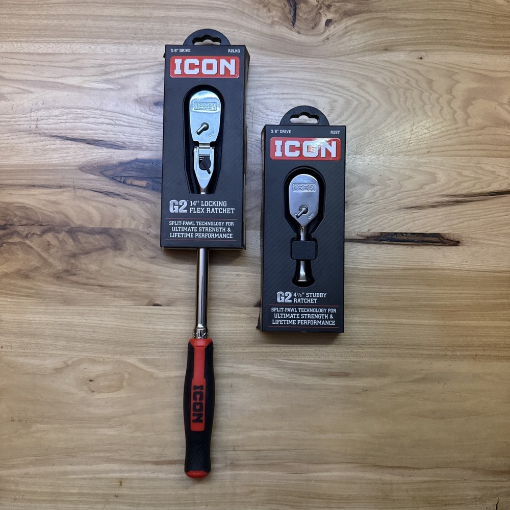 Icon G2 Ratchets 3/8 Drive 10" Standard R2SG , 3/8 Drive Stubby R2ST 4 1/5"